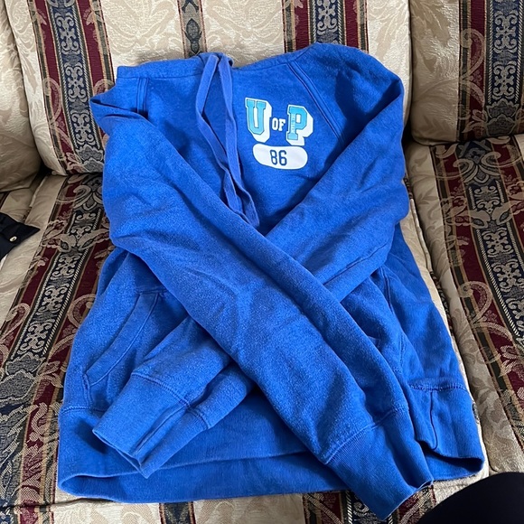 Victorias Secret Pink blue hooded sweatshirt - Picture 1 of 12